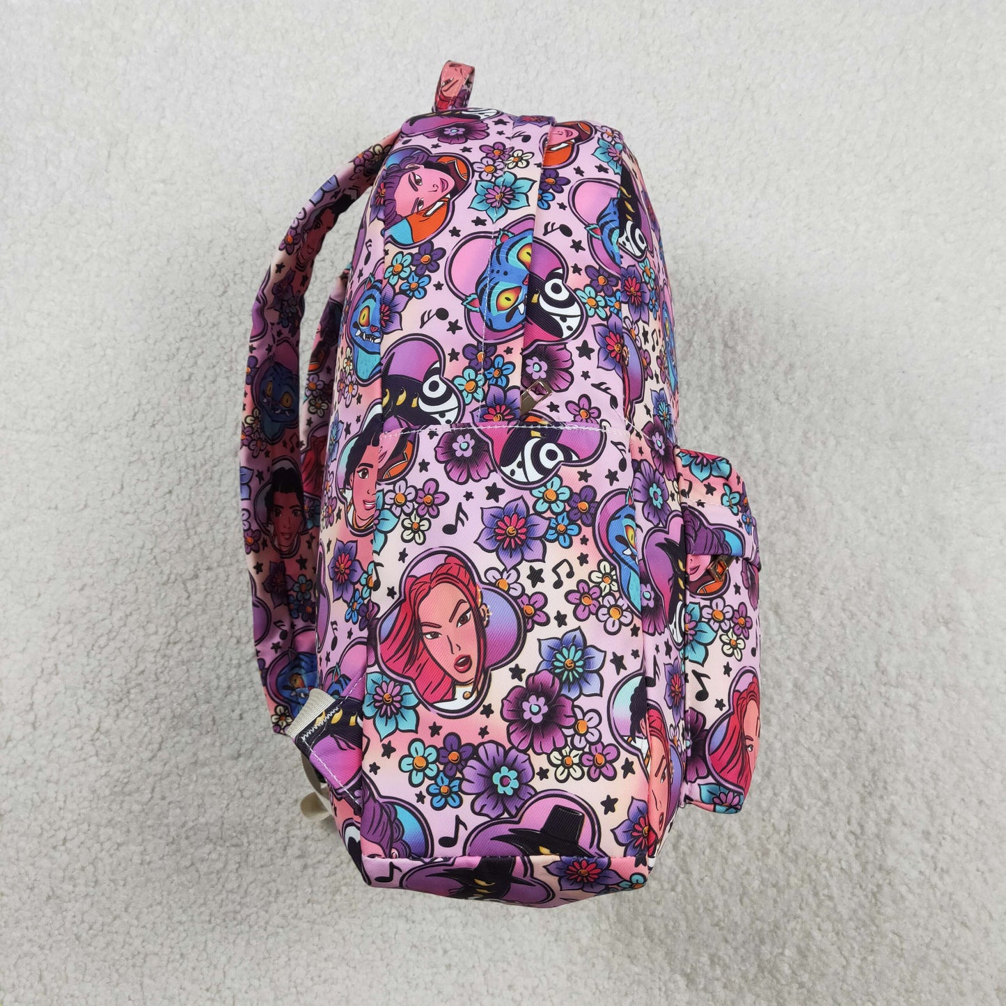Baby Kids Demon Hunter Flowers Zipper School Back Bags