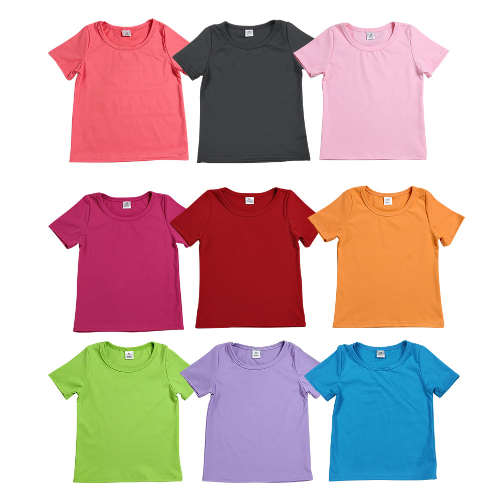 9 Colors Kids Active Yoga T-shirts Short Sleeve Top Sisters Sports Wear