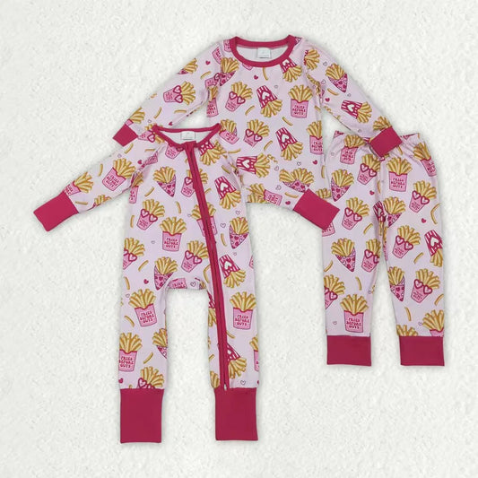 Sibling Baby Girls Valentine Fires Before Guys Pajama Set Romper