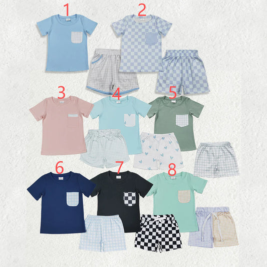 Sibling Baby Boys Pockets Tee Shirts Shorts Summer Clothes Sets