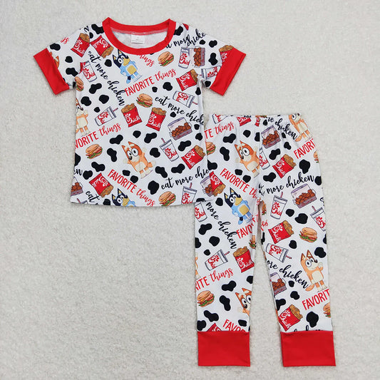 Baby Boys Dog Chips Shirt Top Pants Pajamas Outfits Clothes Sets