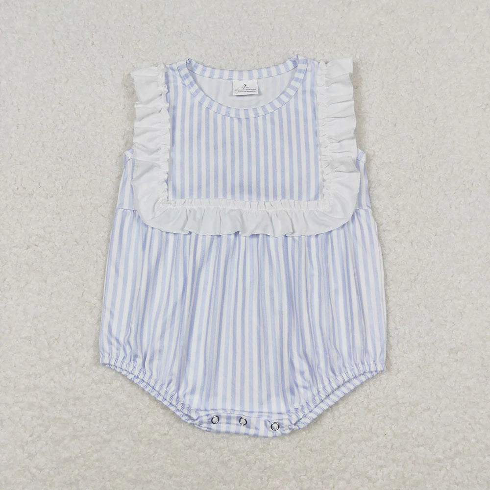 Sibling Baby Boys Girls White Stripes Short Clothes Set Rompers