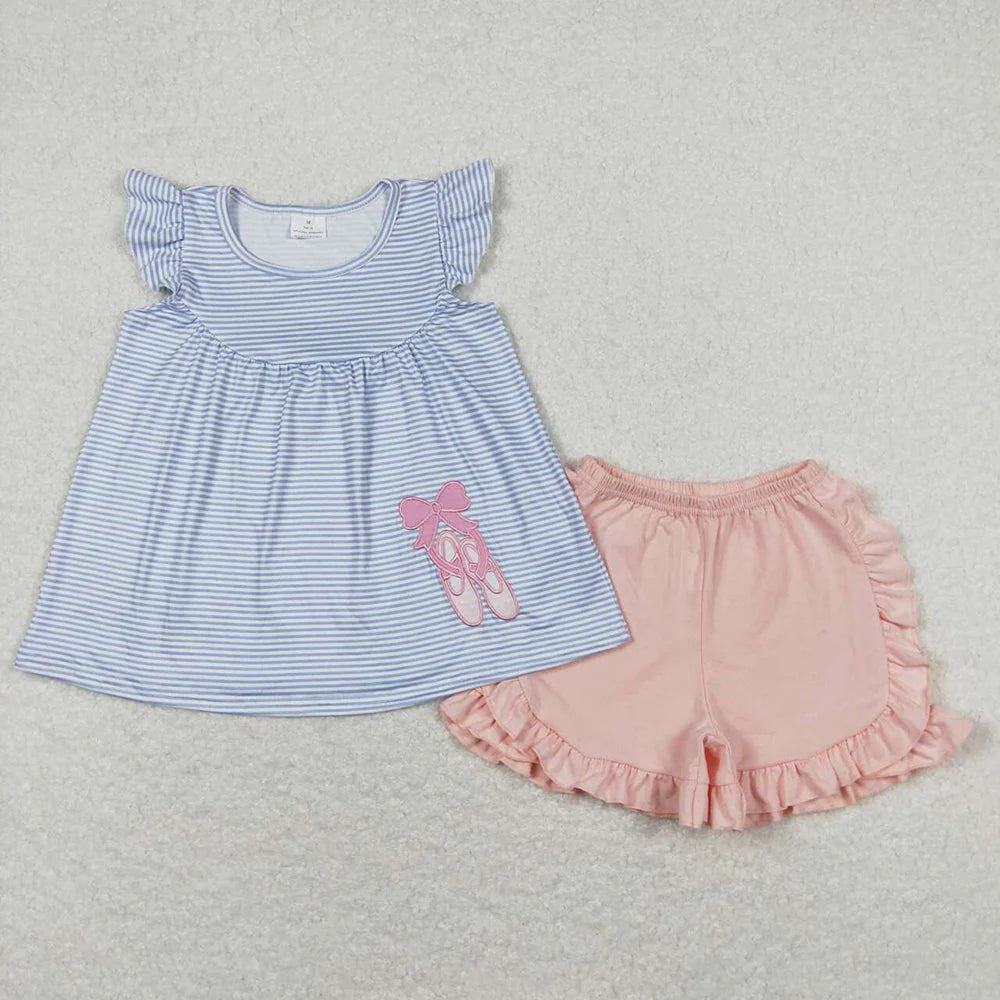 Baby Girls Sibling Dance Shoes Ballet Design Rompers Dresses Clothes Sets