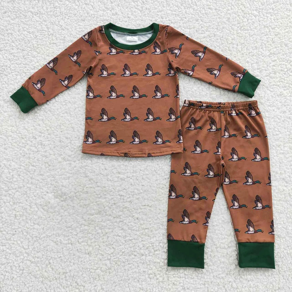 Baby Boys Mallard Duck Long Sleeve Pants Pajama Set