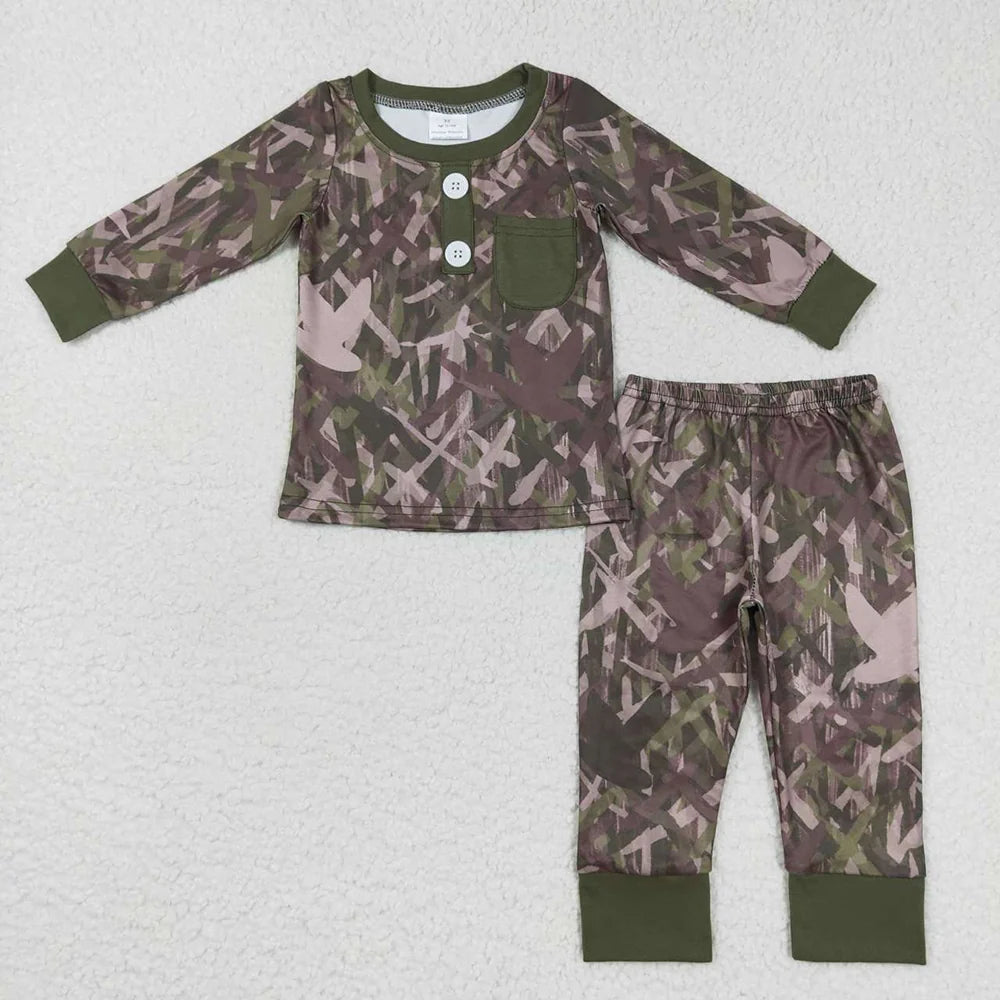 Baby Boys Hunting  Camo Duck Long Sleeve Pajama Set