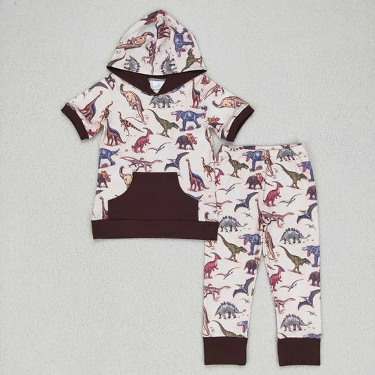 Baby Boys Hoodie Dinosaur Pants Clothes Set