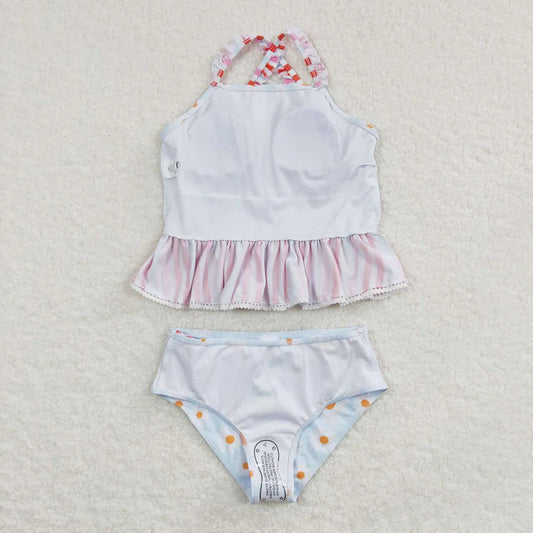 Baby Girls Daisy Flowers Top Floral Two Pieces Swimsuits