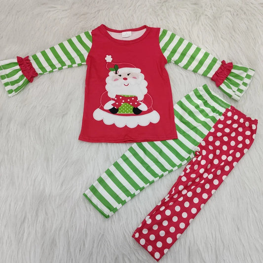6 A28-17 Baby Girls Christmas Santa Outfit