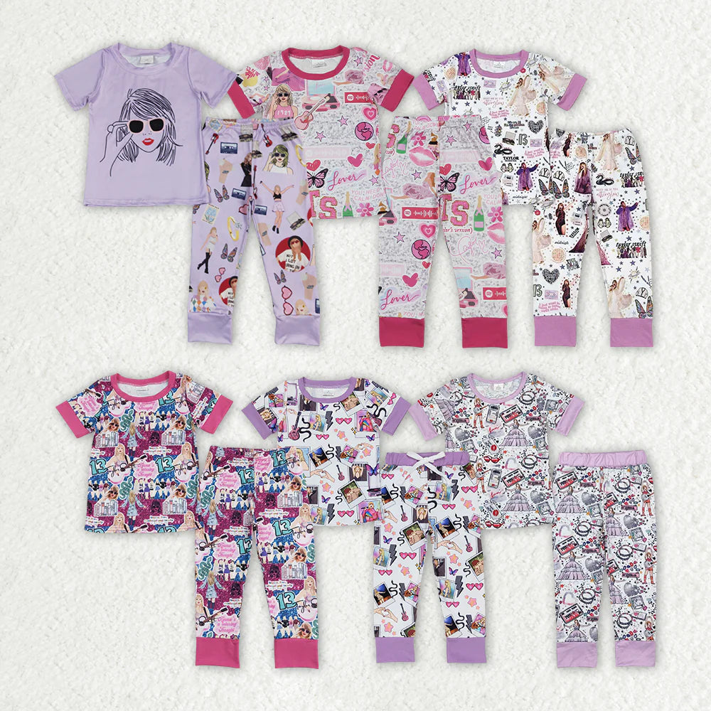 Sibling Baby Girls Singer Shirt Pants Pajamas Clothes Sets
