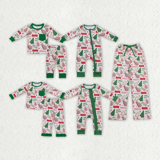 Gingerbread Debbie Cake Print Family Christmas Pajamas Styles