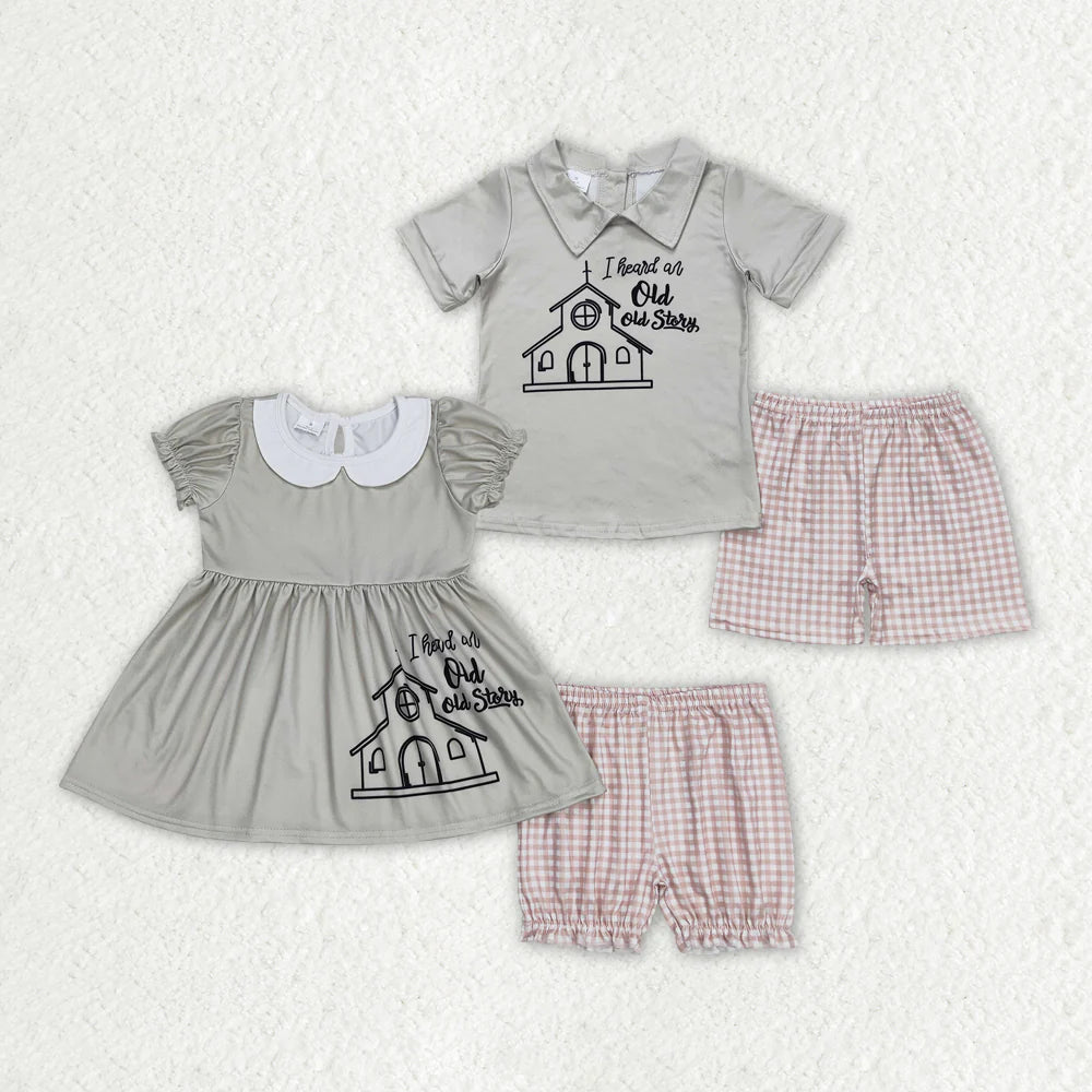 Baby Girls Boys Old Story Summer Sibling Outfits Clothes Sets