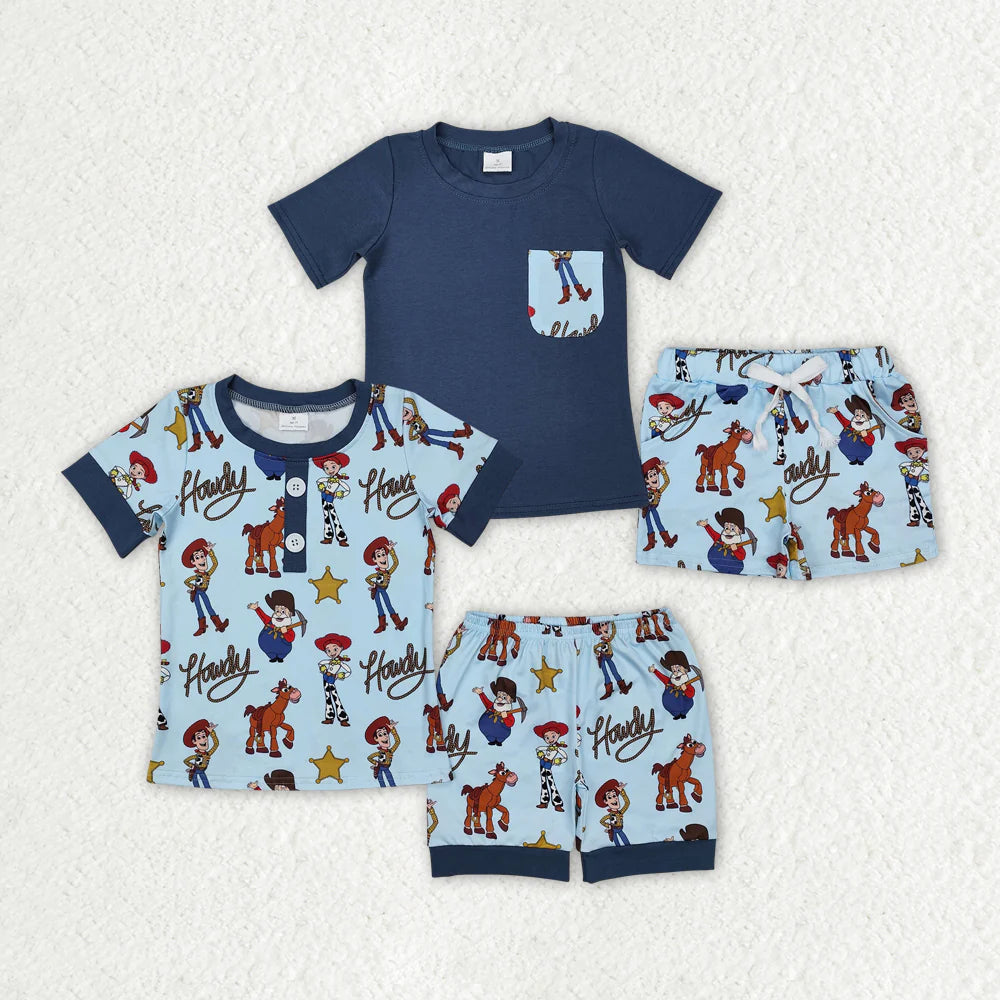 Sibling Baby Boys Toys Short Sleeve Shirt Shorts Pajamas