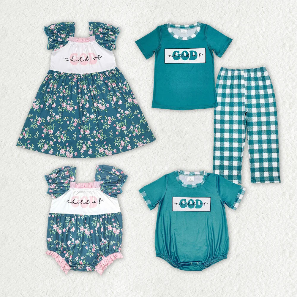 Sibling Baby  Girls Boys  Child Of Dog Floral Dress Outfit Bubble Romper