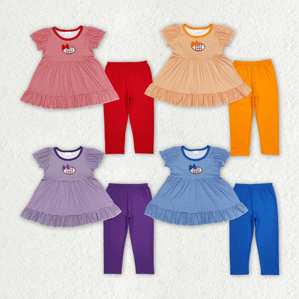 Baby Girls Stripes Football Sibling Tunic Legging Clothes Sets