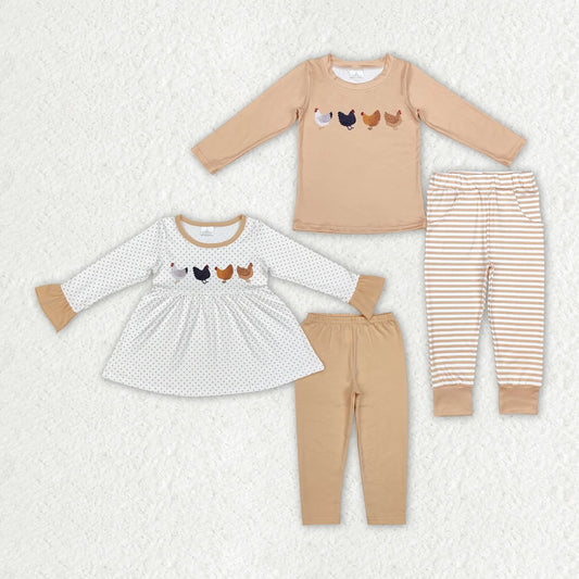 Sibling Girls Boys Chciken Farm Outfit