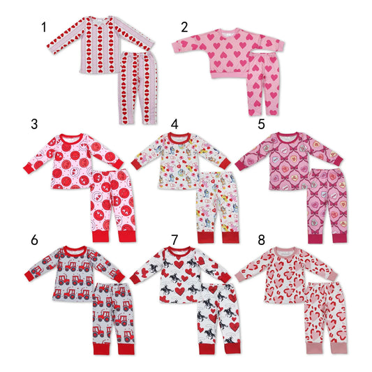 Sibling Baby Girls Valentine Heart Top Pants Outfit